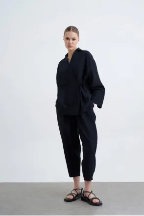 Bluz Pantolon Takım - Siyah