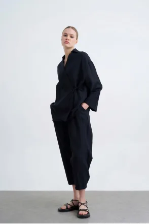 Bluz Pantolon Takım - Siyah