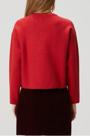 By Modal Kurşun Asker Nakışlı Swearshirt - Kırmızı
