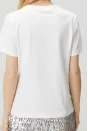 Bymn Palmiye Desenli Taşlı T-shirt - Kırık Beyaz