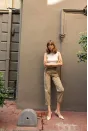 Daiva Kemerli Keten Pantolon - Haki