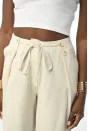 Düğme Detaylı Pantolon - Natur