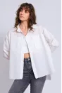 Gri Çizgili Gömlek - Beyaz