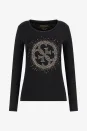 Guess 4G Logolu Uzun Kol Tee Black Bluz - Siyah