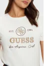 Guess 4G Ss Pamuklu Jarse Regular Fit Logolu Tshirt - Ekru