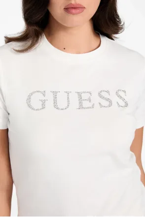 Guess Kadın Kısa Kol Tshirt - Beyaz