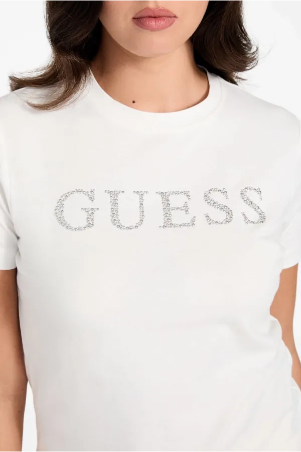 Guess Kadın Kısa Kol Tshirt - Beyaz