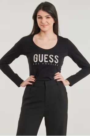 Guess Los Angeles Logolu Uzun Kol Bluz - Siyah