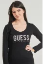 Guess Los Angeles Logolu Uzun Kol Bluz - Siyah