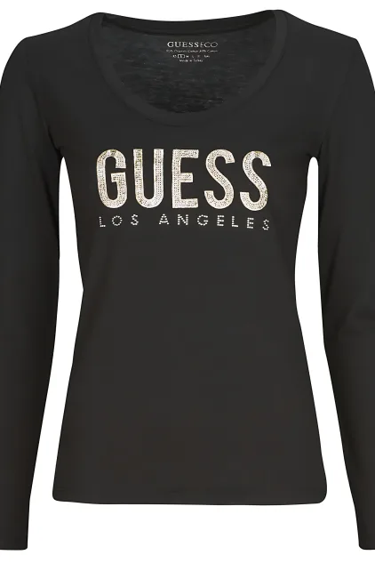 Guess Los Angeles Logolu Uzun Kol Bluz - Siyah