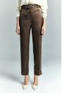 Lisa Saten Duble Paça Pantolon - Kahve