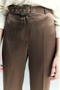 Lisa Saten Duble Paça Pantolon - Kahve