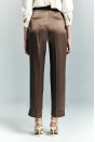 Lisa Saten Duble Paça Pantolon - Kahve