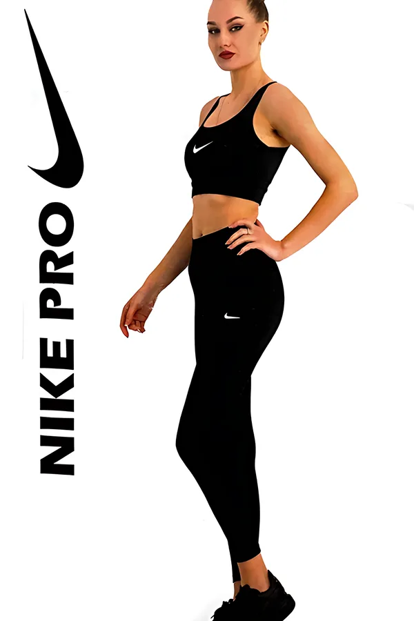 Nike Pro Gofre Tayt Takım - Siyah