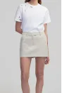 Orjinal Marka Nakışlı Cutout Tişört - Beyaz