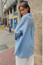 Oversize Cepli Gömlek - Mavi