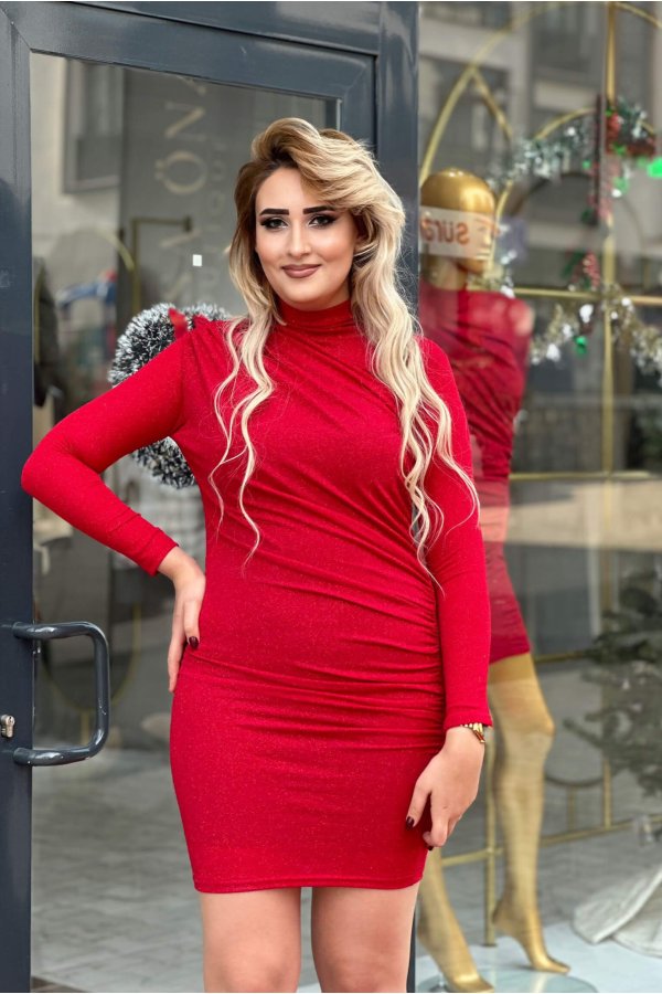 Simli Elbise - Kırmızı