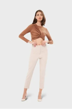Süveyda Zra Model Piliseli Pantolon - Taş