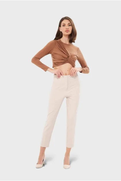 Süveyda Zra Model Piliseli Pantolon - Taş