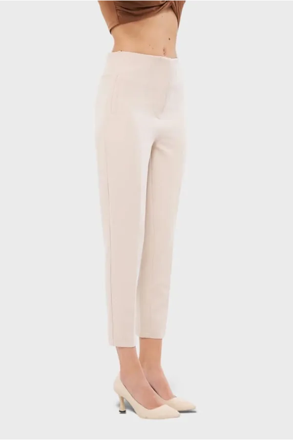 Süveyda Zra Model Piliseli Pantolon - Taş