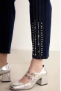 Taşlı Denim Pantolon - Lacivert