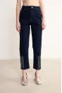 Taşlı Denim Pantolon - Lacivert