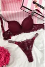 Victoria Secret Taşlı Dantelli Takım - Bordo
