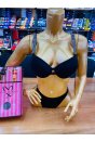 Victoria Secret Taşlı Düz Takım - Siyah