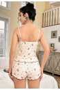 Kadın Ayıcık Desenli Şortlu Pijama Takım