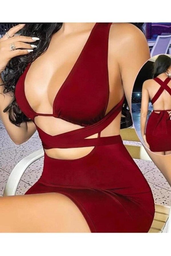 Kadın Kahverengi Elbise Fantezi 5080