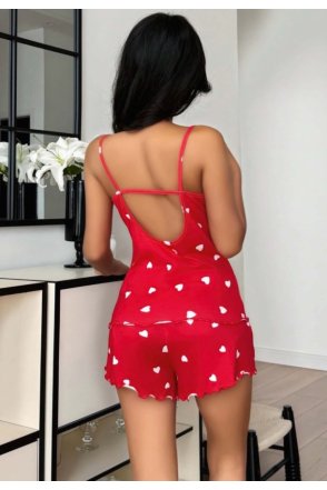 Kadın Kalp Desenli Şortlu Pijama Takım 5178