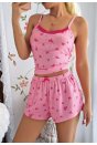 Kadın Çiçekli Dantelli Şortlu Pijama Takım