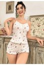 Kadın Ayıcık Desenli Şortlu Pijama Takım
