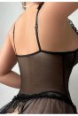 Kadın Siyah Lame Deri Fantezi Kostüm Elbise Seksi Gece Fantezi Kostüm 9002