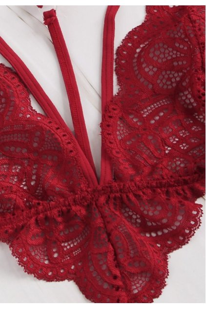 Kadın Bordo Özel Seksi Sütyen Külot Takımı
