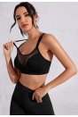 Kadın Siyah Fileli Crop Top Büstiyer