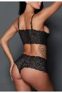 Kadın Siyah Şortlu Dantelli Bralet Takımı