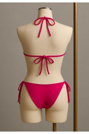 Kadın Fuşya Yandan Bağlamalı Bikini Mayo Takımı