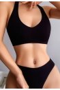 Kadın Siyah Seamless Tanga Sütyen Takım