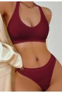 Kadın Bordo Seamless Tanga Sütyen Takım