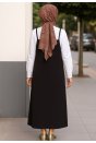 Kadın Siyah Basic Ayarlanabilir Askılı Jile Elbise