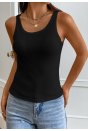 Kadın Siyah Kolsuz Kalın Askılı Uzun Crop Top Bluz & Atlet