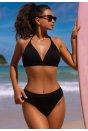 Kadın Siyah Boyundan Ve Belden Bağlamalı Yüksek Bel Bikini Takımı