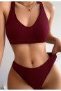 Kadın Bordo Desteksiz Seamless Tangalı İç Çamaşır Takımı