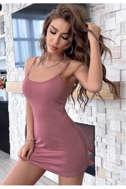 Kadın Pudra Sırt Kısmı Komple Dantelli Mini Gecelik