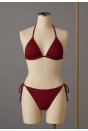 Kadın Bordo Yandan ve Boyundan Bağlamalı Bikini Mayo Takımı