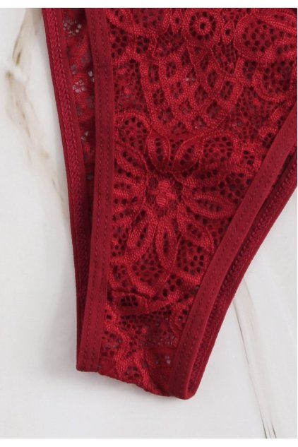 Kadın Bordo Özel Seksi Sütyen Külot Takımı