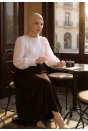 Kadın Kahverengi Double Kumaş Beli Lastikli Cepli Etek