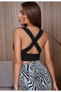 Kadın Lila Çapraz Sırt Detaylı Şık Crop Top Büstiyer