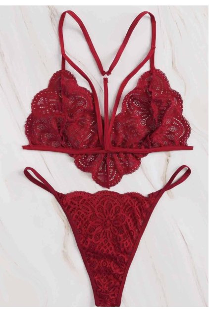 Kadın Bordo Özel Seksi Sütyen Külot Takımı